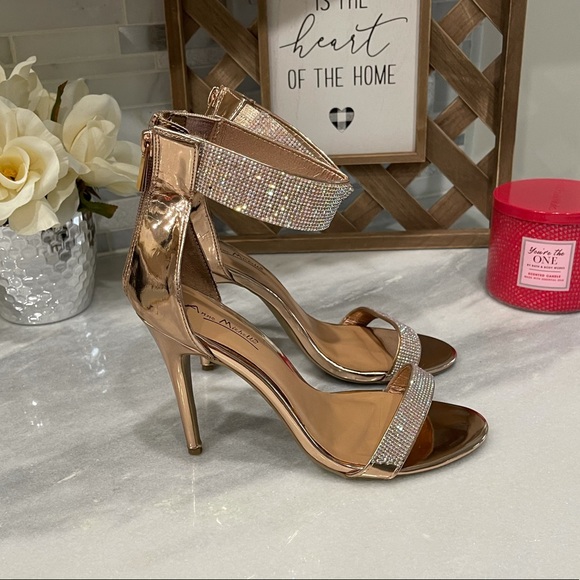 Rose Gold Bling Formal Heels Wedding 